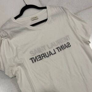 SAINT LAURENT Paris Reverse Logo T-Shirt White